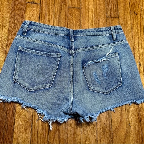 Kancan Estilo Women’s Distressed High Waist Denim Short Shorts Sz 28/9 - Picture 2 of 7